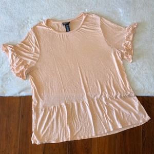 Women's Plus Wrangler Retro Pink Ruffled Top size 2XL